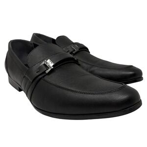 Guess Loafers Men Size 12 Black Faux Leather Hardware GMGREG2
